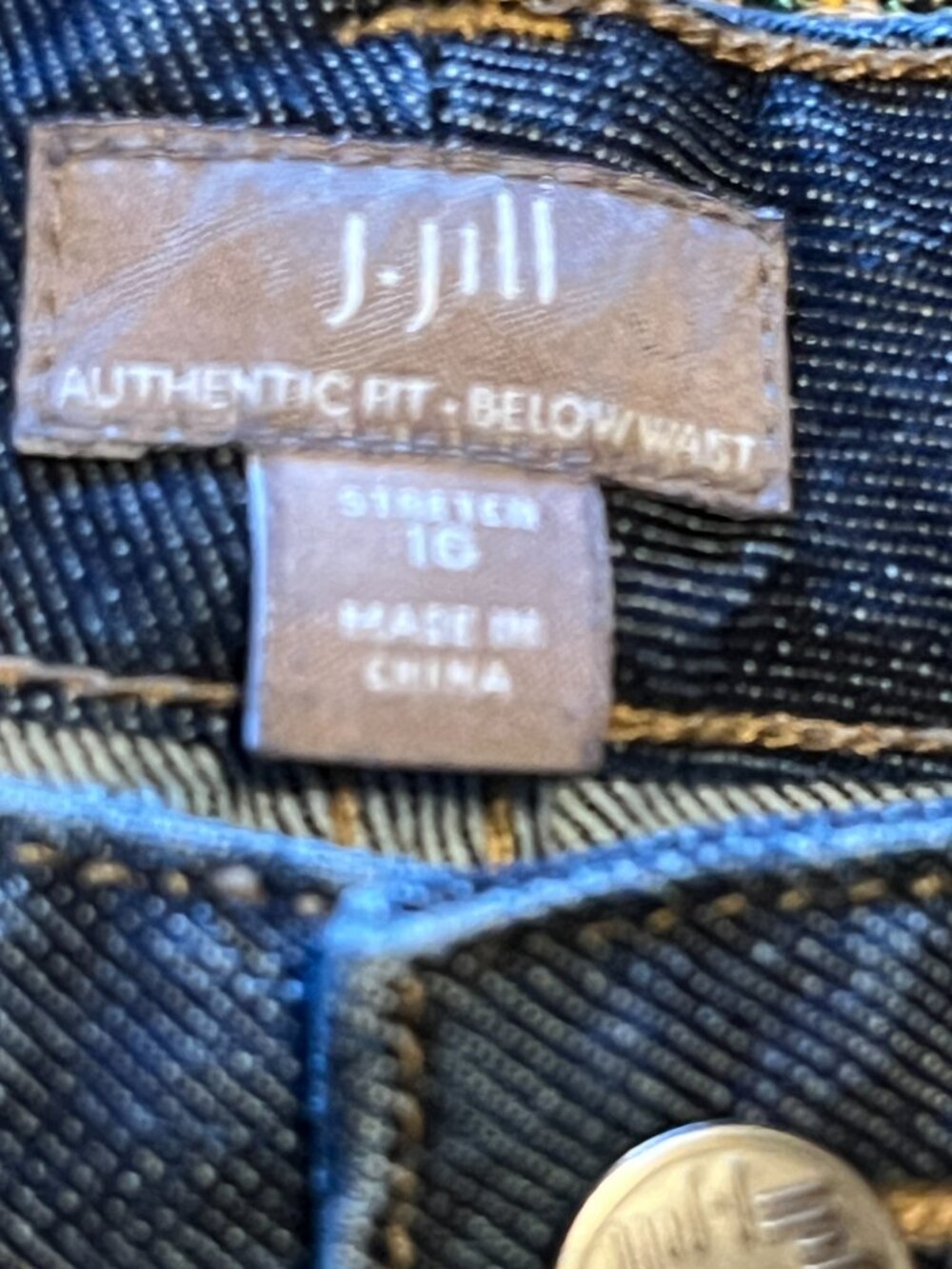 J.Jill Authentic Fit Below waist Wide Leg Jeans Sz 16 Reg Blue Stretch Denim - Picture 3 of 14